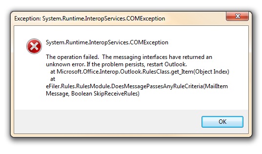 outlook rules exception