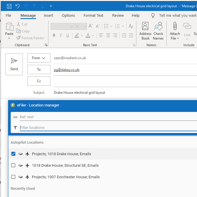 eFiler Autopilot makes filing emails correctly a doddle eFiler